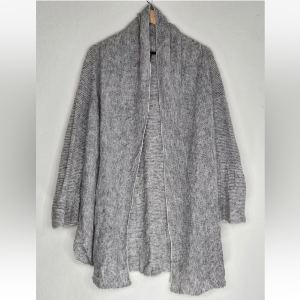OSKA Alpaca Mohair Polyamide Gray Long Cardigan Sweater Lagenlook Size 3